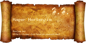 Hager Hortenzia névjegykártya